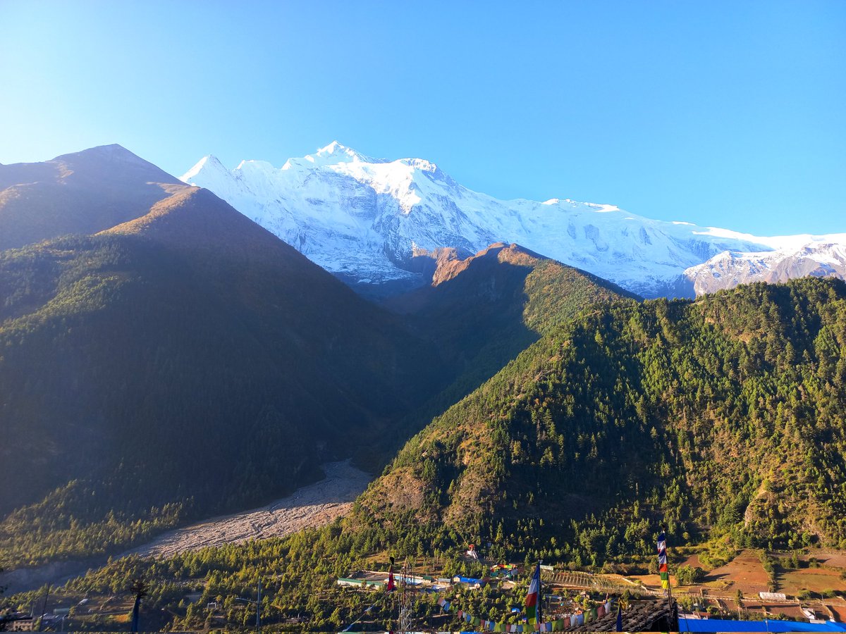 frolicadventure's tweet photo. Annapurna II from upper Pisang on the Annapurna Circuit Trek! You can see different landscape, mighty mountains, glacial lakes, and more with typical villages along the way.
.
https://t.co/e9oOqjznO2
.
#annapurna #nepal #annapurnacircut #trekking #trekkinginnepal🇳🇵 #hiking https://t.co/7VFYvLqYUD