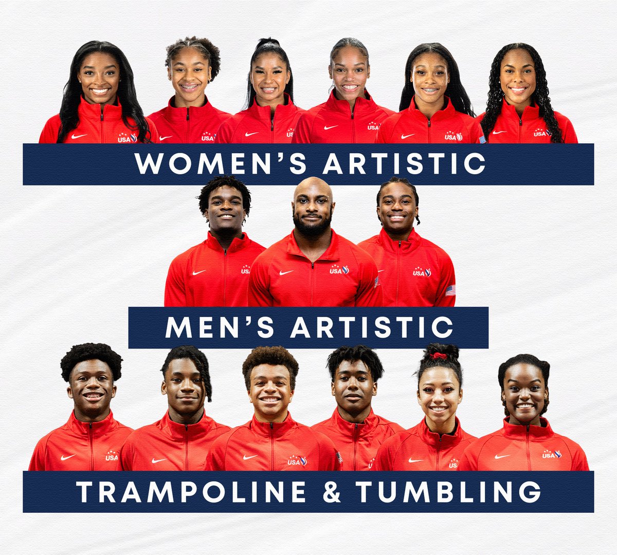 USAGym's tweet photo. On Martin Luther King Jr. Day, we recognize and celebrate the Black athletes on the 2023 World Championships &amp; Pan American Games teams.

We are proud to be represented by these talented &amp; diverse gymnasts on the world stage. https://t.co/aEF6d6BpO6