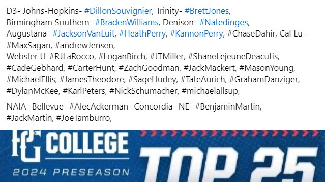 Birchprospects's tweet photo. As We Draw Closer To College Baseball, Shout Out To These
55 Birch Prospects On Top Ranking Teams Across the Country!
D1- Arkansas- #BenMCLaughlin, Oregon State- #DallasMacias, #LaifPalmer, Stanford- #TrevorMoore,   K-State- #BlakeWilson, Oklahoma State- #RyanUre, Duke- #EdwardHart,
D2- Colorado Mesa- #DeclanWiesner, #MaxValdez, #SpyeTurnbeaugh, #Owen Dargie, #TJRheem, #BradyWebb,
Cal State MB- #NicoHartojo, Asuza Pacific- #GabeJacobs, #GavinHunt, #TravisVanDyke, PLNU- #JakeEntrekin, #HunterOtjen, #DerekLukes, #MatthewSchlesener, #MillerDurham,
Metro State- #AndrewHayes,