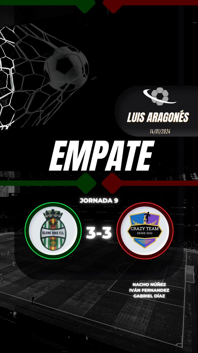 CrazyTeam__'s tweet photo. 🔚 | FINAL DEL PARTIDO | 🔚

Empate en el Luis Aragonés que nos deja con un sabor agridulce. 

Puntuamos pero estamos muy lejos de alcanzar el nivel que buscamos.

Vamos a seguir luchando, que nadie se baje del barco⚓️💚 https://t.co/rXNbAZy53m
