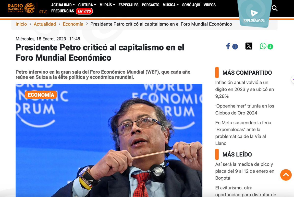 MariaFdaCabal's tweet image. ¿Cómo es esto? Petro se lo pasa hablando mal del capitalismo y del Foro Mundial Económico en Suiza, pero se gasta $4.588 millones de pesos alquilando una casa en Suiza por 4 días.