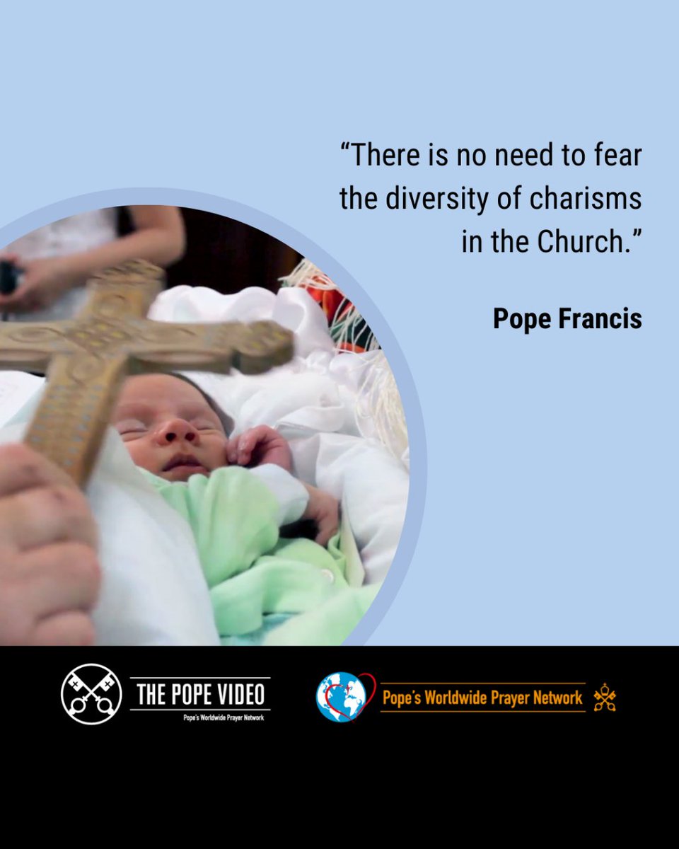 thepopevideo's tweet photo. 🙏 @Pontifex invites us to live diversity as a gift from God to the Christian community so we might grow as one body, the Body of Christ.
https://t.co/FZUq7BelW8
#Diversity #Charisms #HolySpirit #Church #ThePopeVideo
@popesprayer_en https://t.co/RsaVIVzAXg