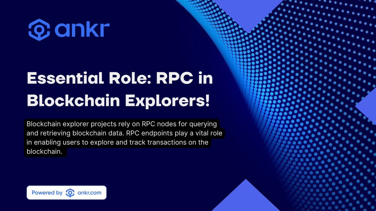 BellaCuzy's tweet image. Exploring RPC in DApps

🚀 Diving into DApps! Developers use RPC nodes to interact with smart contracts and access blockchain data. 

RPC endpoints make communication seamless between DApps and the #blockchain network. #DApps #RPCNodes #ANKR #DeFi