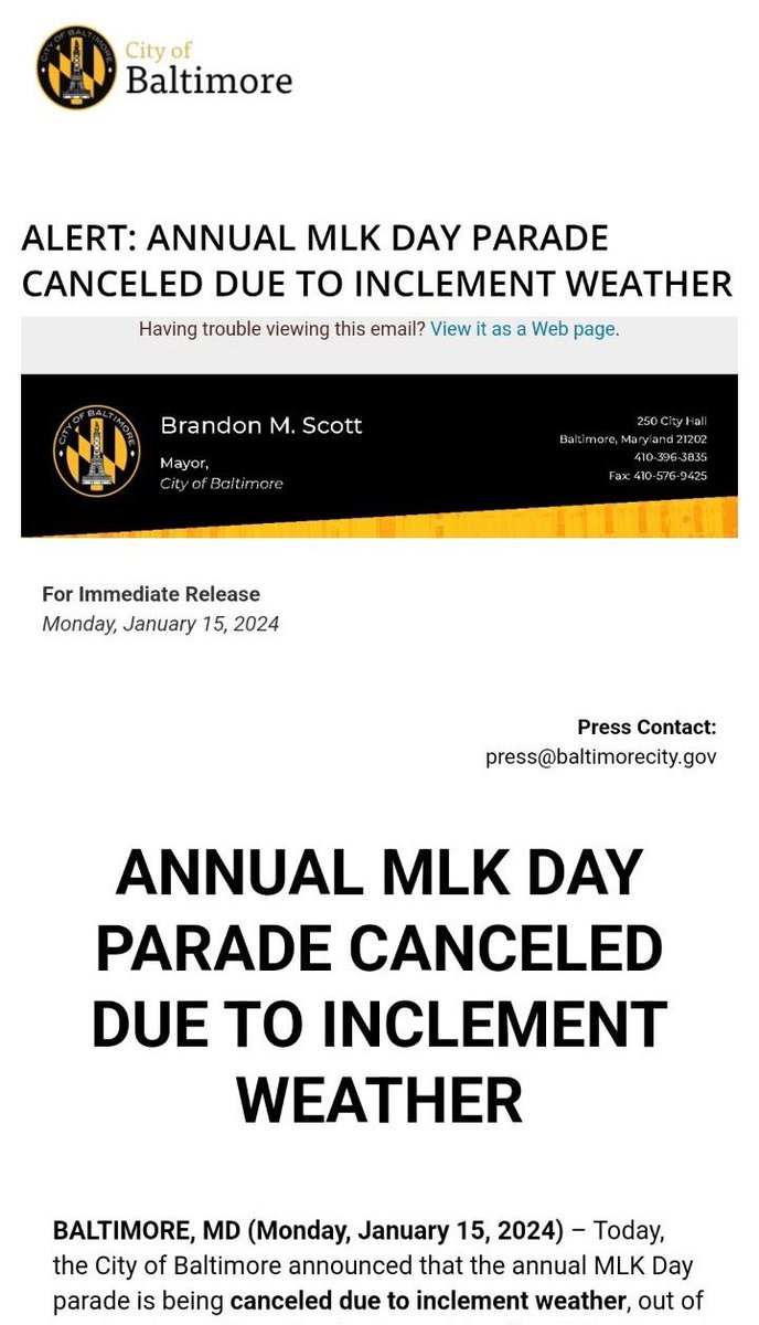 MLK PARADE CANCELLED!!!