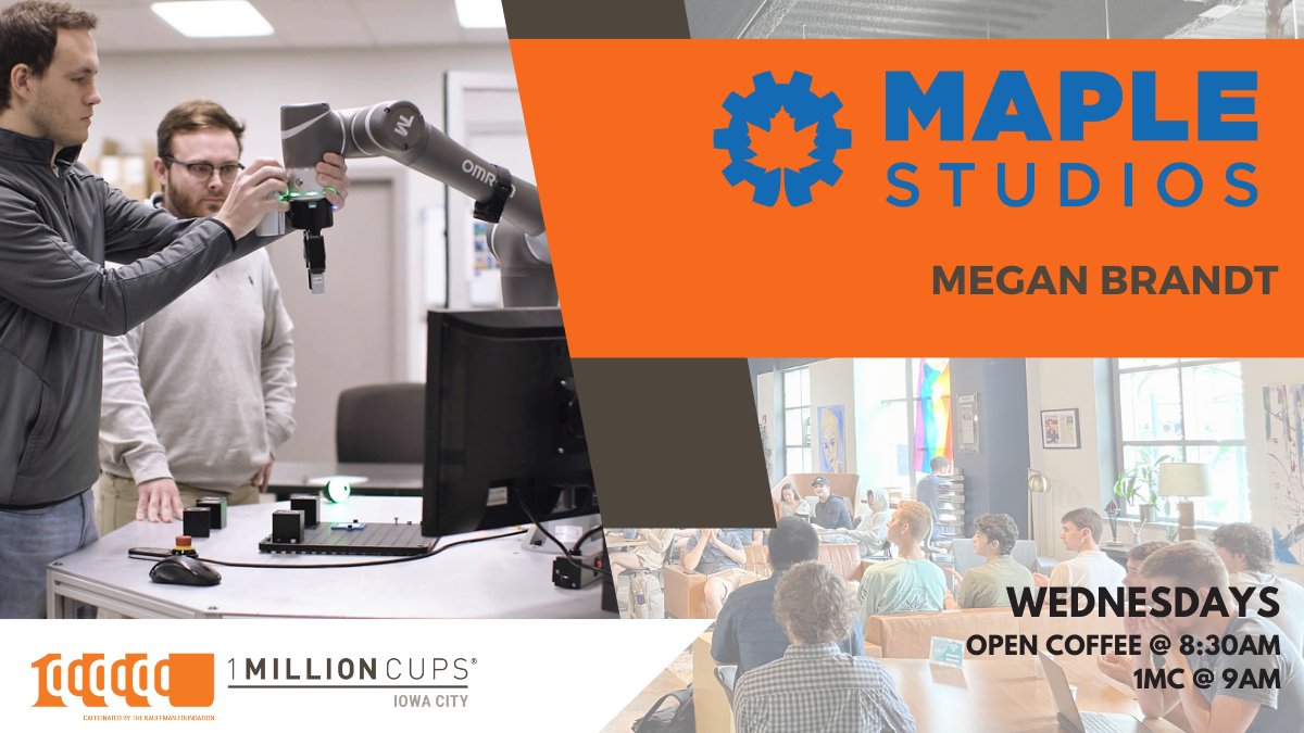 Happy New Year to our 1MC community! Join us at MERGE this Wed. for 1MC! We'll be hearing from Megan Brandt, Director of Maple Studios – a startup studio that provides collaborative space + fractional executive support to entrepreneurs.

Open Coffee @ 8:30 am | Presentation @ 9am