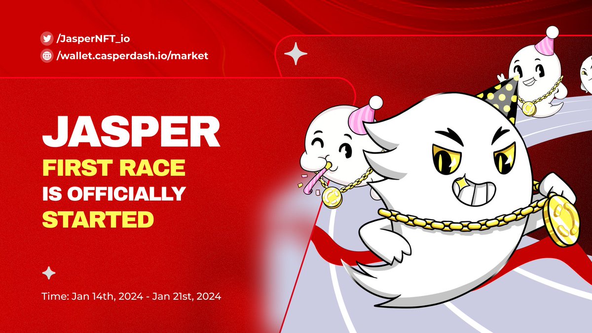 JasperNFT_io's tweet photo. 🚀 Jasper 1st Race is live 🌟

Do you still remember this post below 👇👇👇 If yes, we believe you are #fomo on this opportunity. 

🚀 Trading NFTs on Jasper will skyrocket your points and rewards. More on-chain volume, more prizes. 🌈🎁

#Casper #Jasper #NFT #Airdrop #QuestN https://t.co/XZkRZ8CXgn