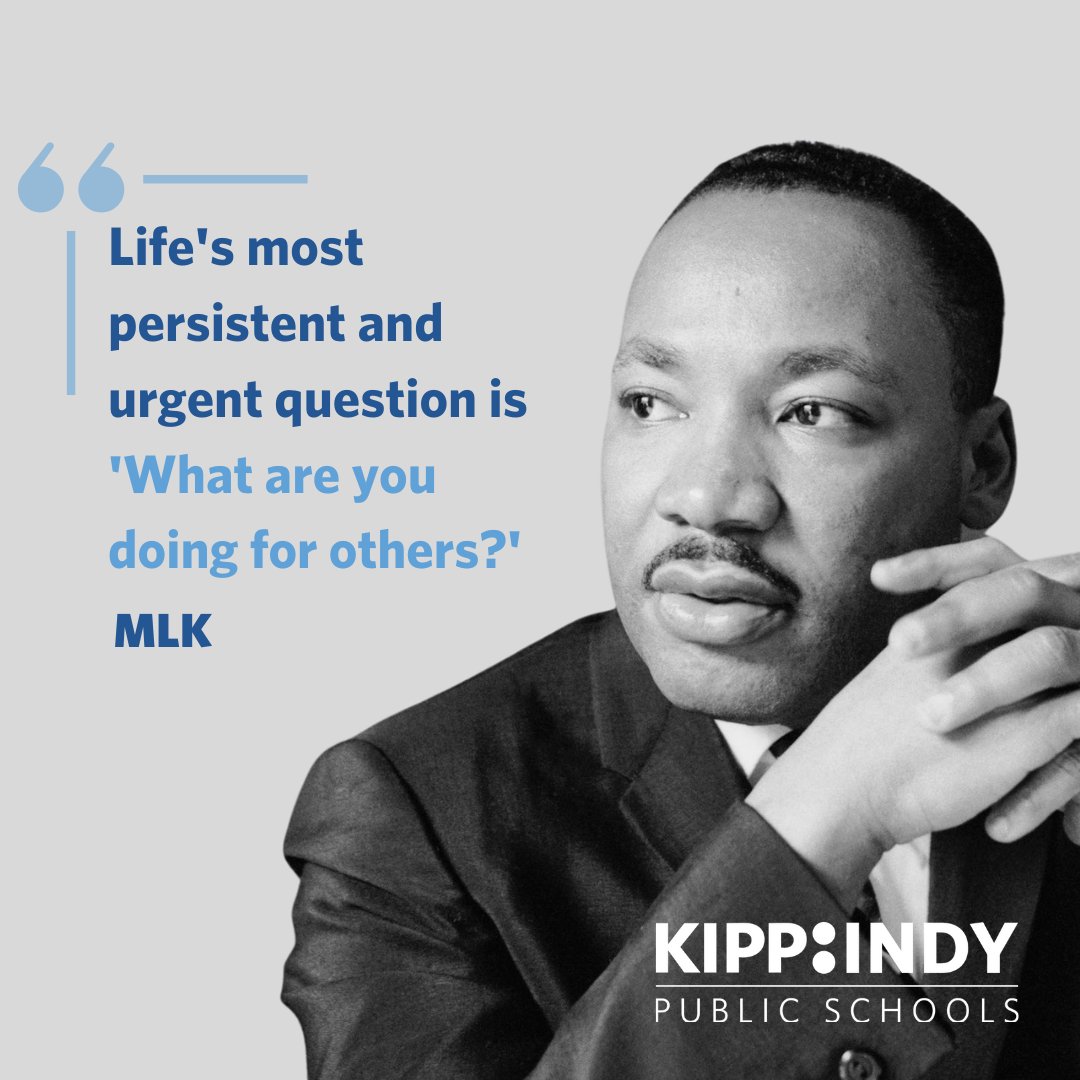 On #MLKDay, honor Dr. King's legacy by working towards creating a more just and equitable society where everyone is valued and respected through service. Service can help unite people and bridge divides that may otherwise exist. #onekipp #kippindy