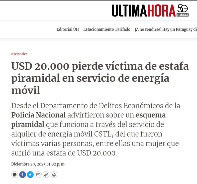 santiagasu's tweet photo. Hay familias que llegaron a perder G. 140.000.000 en esta estafa y además involucraron a familiares y amigos.
Ya hay 60 denuncias por estafa contra #CSTL 📰🚨🤦♂️💸 https://t.co/ECsAN6368Q