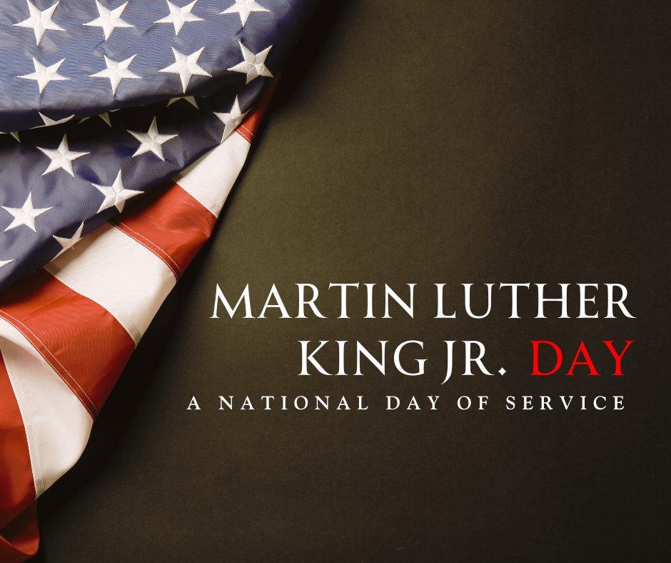 Today, we remember a great leader and honor his legacy by volunteering our time and talents on this National Day of Service. Together, we can make a positive difference in our communities. #mlkday #nationaldayofservice