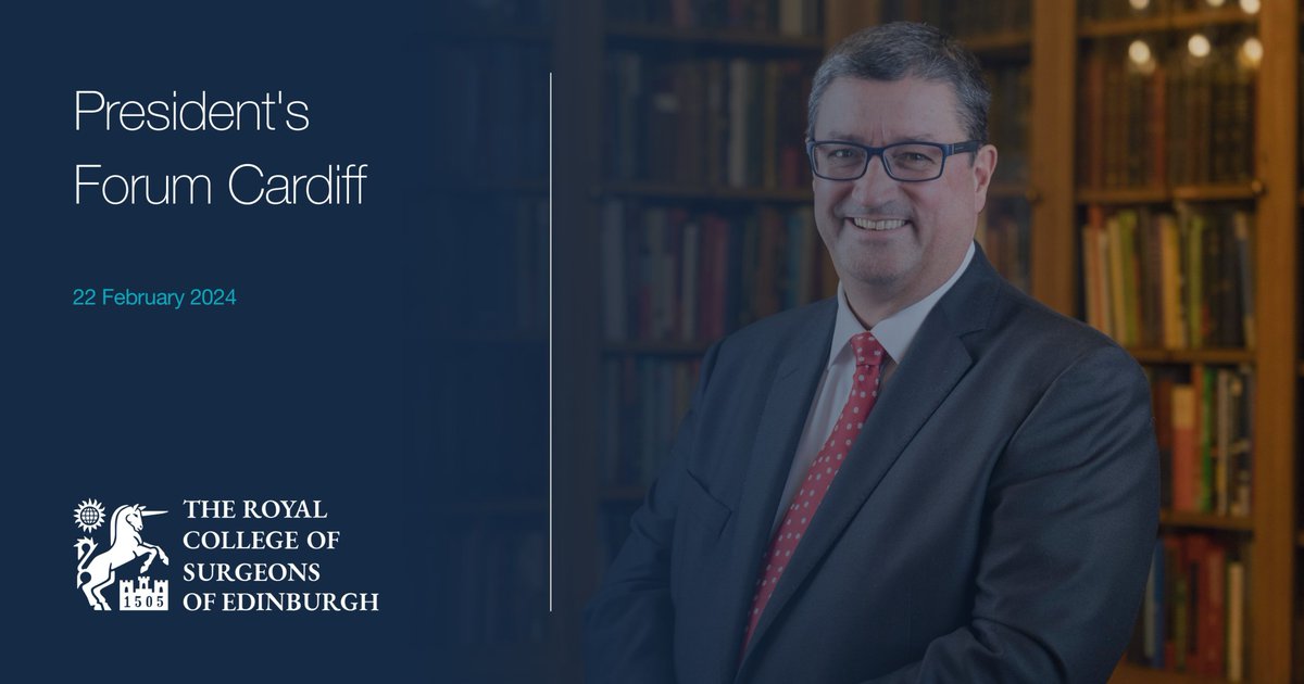 Join the President of the Royal College of Surgeons of Edinburgh for an evening of discussion and debate at the 2024 Cardiff President's Forum. This evening event will focus on the future of surgical and academic surgical training in Wales. Register here: tinyurl.com/r6mbu9kd