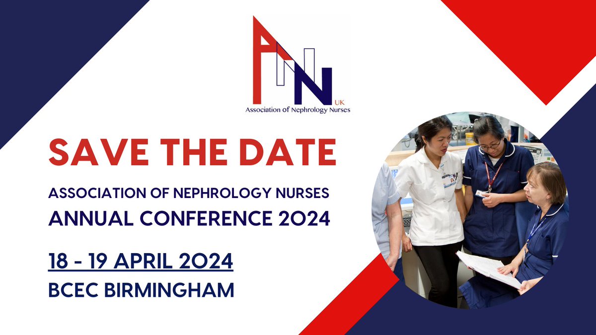 The UK Kidney Association (@ukkidney) on Twitter photo 📅 Save the date! 📅
The <a href="/annukrenal/">Association of Nephrology Nurses UK</a> Annual Conference is returning!
🗓️ 18-19 April 2024
📍 Birmingham Conferences & Events Centre
Get ready for a two-day event packed with groundbreaking insights & knowledge sharing! Registration opens soon. 🙌
ann-uk.org/annual-confere… 📅 Save the date! 📅
The <a href="/annukrenal/">Association of Nephrology Nurses UK</a> Annual Conference is returning!
🗓️ 18-19 April 2024
📍 Birmingham Conferences & Events Centre
Get ready for a two-day event packed with groundbreaking insights & knowledge sharing! Registration opens soon. 🙌
ann-uk.org/annual-confere…