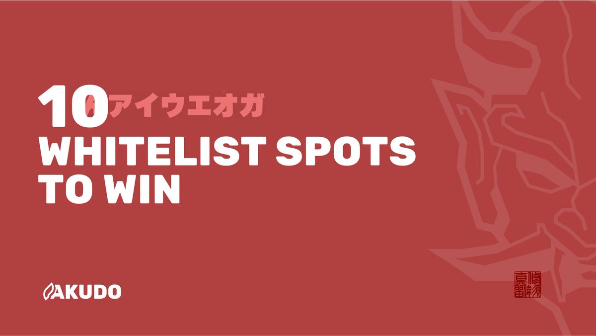 We have 10 WL for <a href="/AkudoWorld/">Akudo</a> to giveaway !
(And 5 on our Discord) 

To participate : 
1⃣ FOLLOW @TheGangDAOo and <a href="/AkudoWorld/">Akudo</a> 
2⃣ RT and LIKE
3⃣ TAG 3 friends

24 hours ⏰