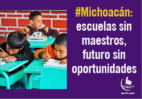 Mexicanos1o's tweet photo. En Michoacán hay cientos de escuelas sin maestros. #Consecuencias: #PérdiddeAprendizajes #LimitadoDesarrollodeCompetencias #AbandonoEscolarNecesario garantizar presencia de docentes en todas las escuelas. #AprenderImporta #MexicanosPrimerosEsEducación
https://t.co/kVStVTVsVP https://t.co/BOT0qOXXCi