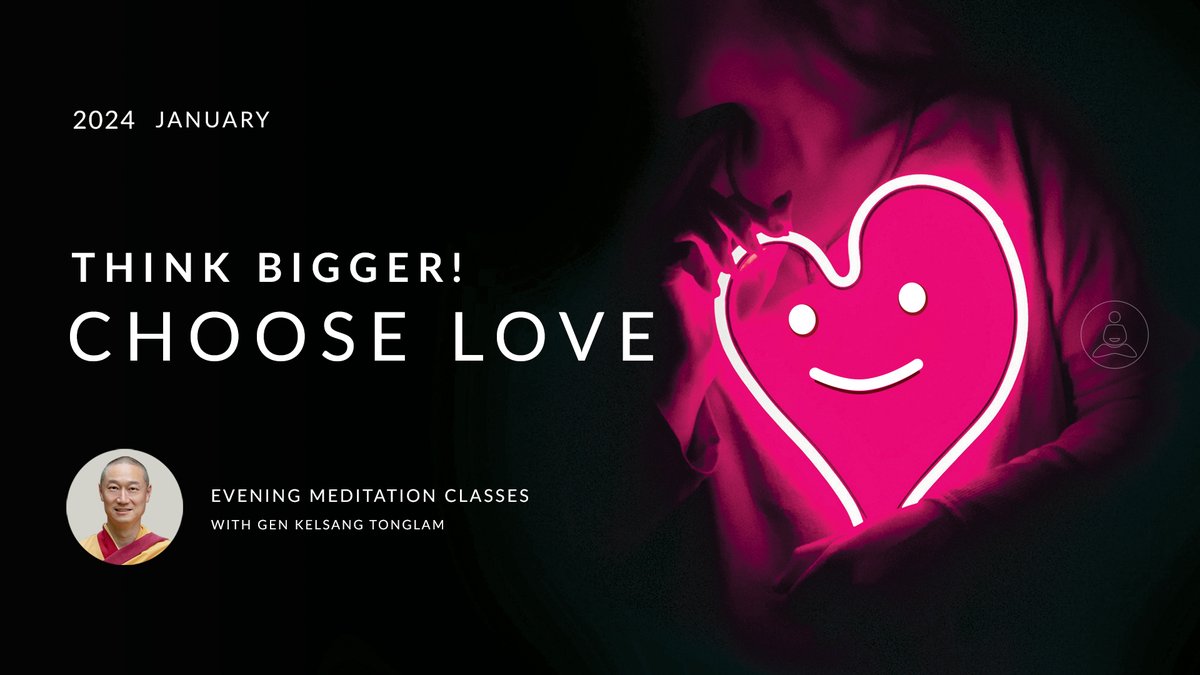 KMCTaiwan's tweet photo. KMC Taiwan: 16 Jan 7:30-9pm
Think Bigger – Choose Love

Love is real nuclear bomb, destroying all enemies. Everyone has this  vast inner power. In fact, minds such as love and kindness are based on  reality and are an expression of our pure nature. https://t.co/GCUCmmM545