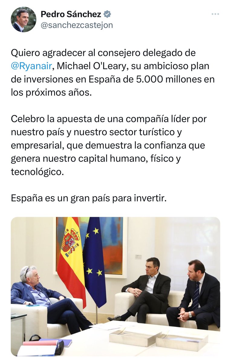 El futuro es #AZUL! El grupo <a href="/Ryanair/">Ryanair</a> apuesta por #España con un plan de inversión de 5.000 millones de €, nuevas bases, centros de formación y otras novedades! Hay grandes oportunidades de #crecimiento en la empresa lider en el sector, ¿A qué esperas? ¡Únete al #EquipAzul!
