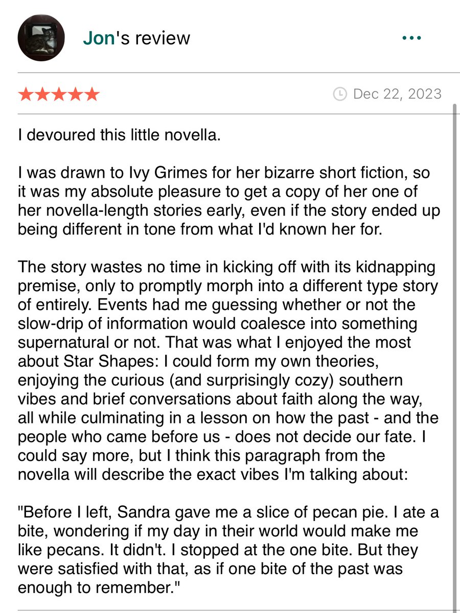 A fabulous review of <a href="/IvyGri/">Ivy Grimes</a>’s STAR SHAPES. Available January 9th. Wherever weird and relatively normal books are sold.