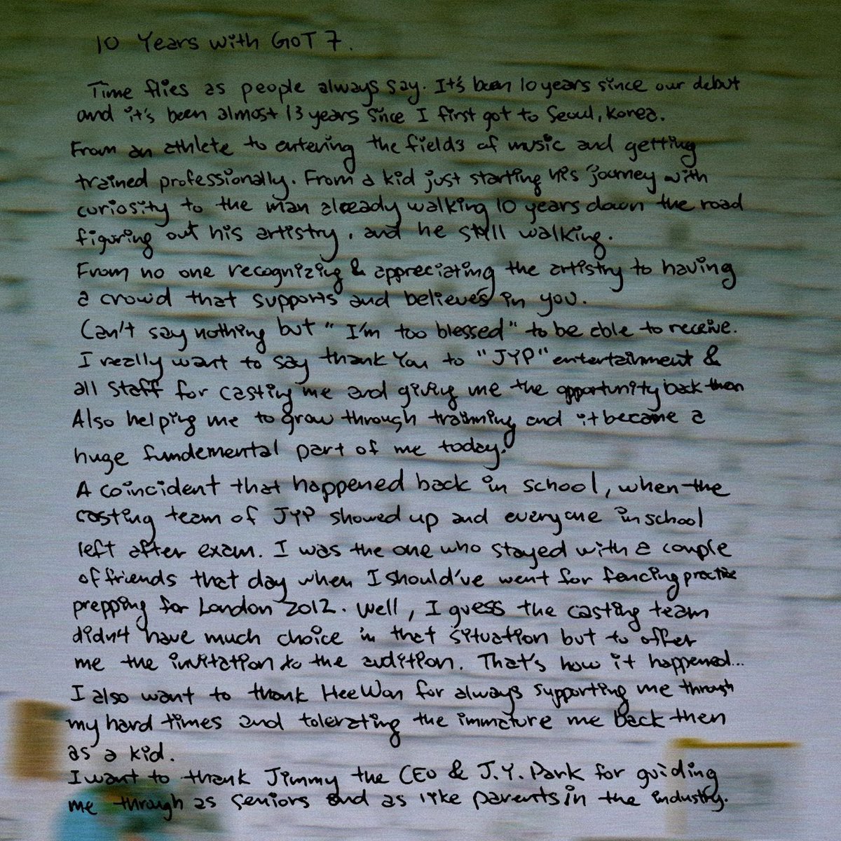 cyjprint's tweet image. Jackson's letter is 3 pages long and he ended it with "Seunie" 😭

PAGE TEN WITH GOT7 
#ADecadeWithGOT7 
#갓세븐_십년째무대뿌셔