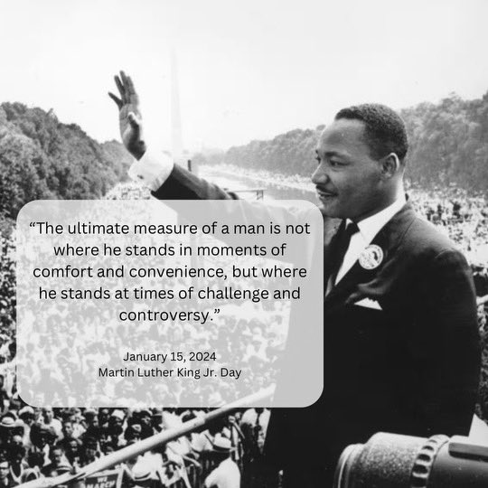 This is one of my favorite quotes, and during this time of remembrance of Dr. King we should all remember these powerful words.