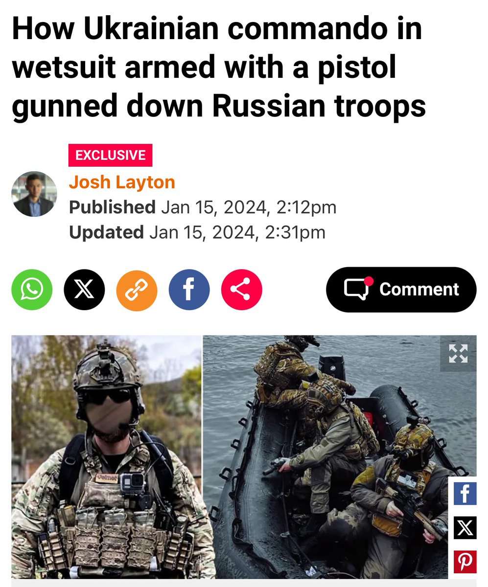 How Ukrainian commando in wetsuit armed with a pistol gunned down russian troops

Read full article 👉 metro.co.uk/2024/01/15/ukr…