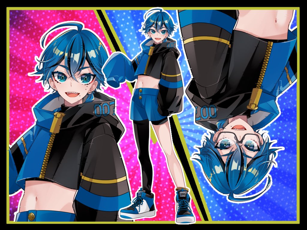 007bbb_iro's tweet photo. 🎨ハーフアニバーサリー新衣装💙

／
メガネありとなしどっちがすき？
＼

ゆいちパパ　#onusimookamaka にお写真撮ってもらいました！！

今回のテーマは「私服の僕」
これでいつもお外に出ているよ🙌💙
冬はお腹も足も少し寒いかなww

新しい僕も好きになって💙 https://t.co/P7L7tsB7Rs