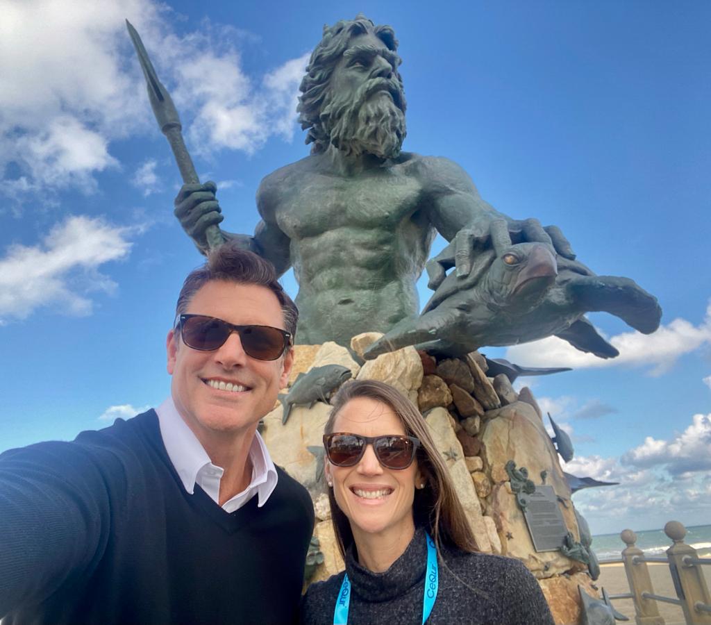CeQur's tweet photo. King Neptune is ready for Amy Landing and Gannon Goodson with #TeamCeQur to take Virginia Beach by storm! Exciting things are coming for the injection-free revolution.
#WearTheRevolution #CeQurSimplicity #MealtimeInsulin https://t.co/Xs3q8OMInu