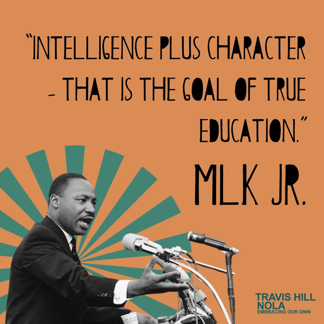 TravisHillNOLA's tweet photo. “Intelligence plus character - that’s the goal of true education.” 📚⭐️

At Travis Hill, we see the legacy of Dr. Martin Luther King, Jr. in our students everyday. Today, we honor that legacy and continue his work of equality and opportunity. #MLKDay https://t.co/vo4FeLxkKf