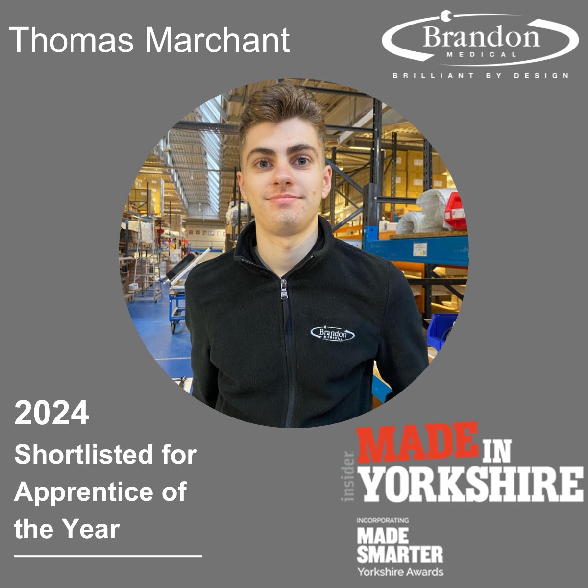 BrandonMedical's tweet photo. We are thrilled to announce that Brandon Medical's very own Thomas Marchant has made it to the Made in Yorkshire Apprentice of the Year awards finals! 🌟 Best of luck, Tom!
#MadeinYorks #manufacturing #BrandonMedical https://t.co/yvRZcPaufH