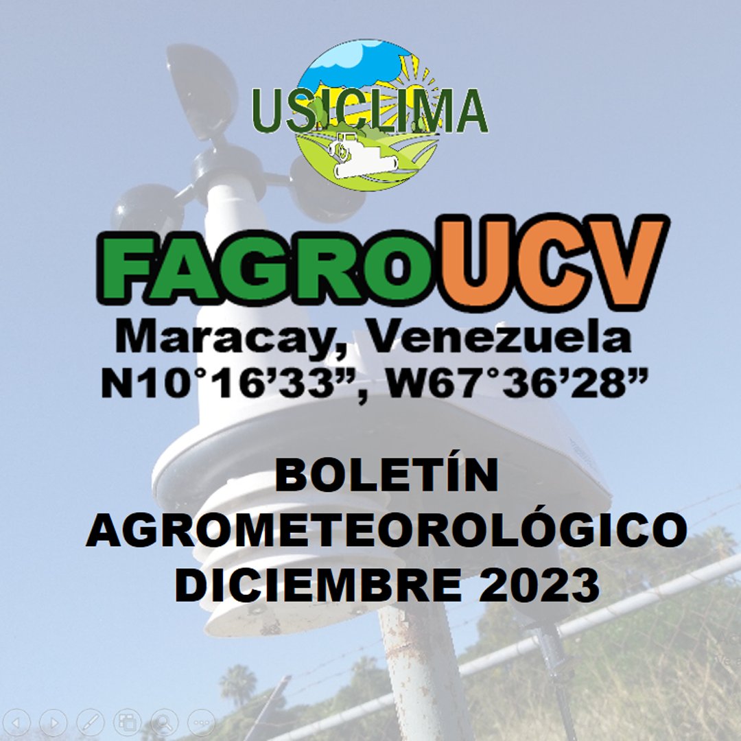 usiclima1's tweet photo. #Clima #climate #UCV #fagro #agriculture #agroclimatología https://t.co/S0HCa8Sazn