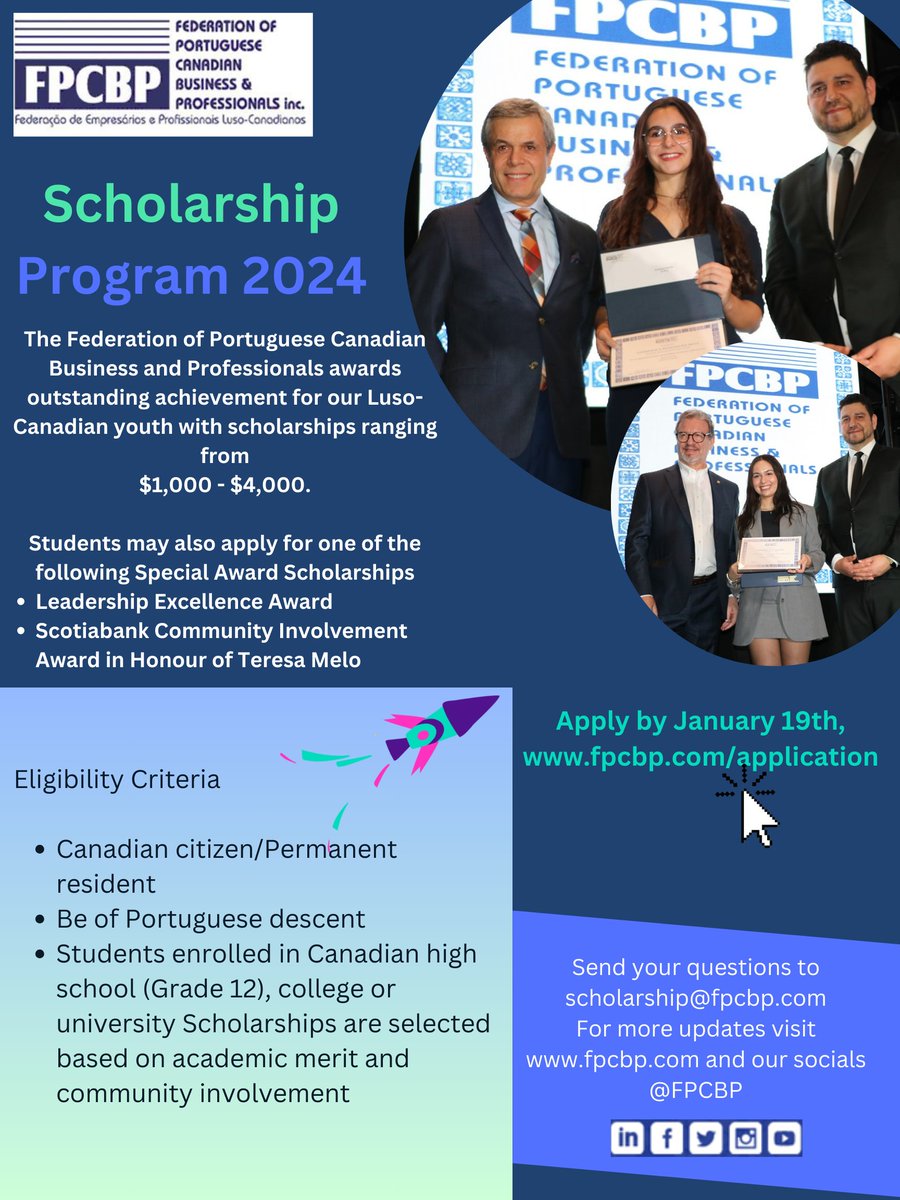 StarWarsCop's tweet photo. Calling all students of #Portuguese descent who are looking for a scholarship opportunity! 

Please take a look at the eligibility criteria and apply by Friday, Jan. 19th!

This is a great opportunity to help raise opportunities for our future leaders. https://t.co/RA9BEYGT5I