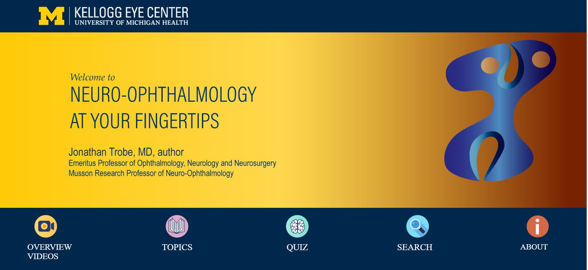 🧠 Looking for a comprehensive, yet accessible educational resource for residency training in #NeuroOphthalmology?

The curtains part, revealing...

"Neuro-Ophthalmology At Your Fingertips," a free online resource by Dr. Jonathan Trobe <a href="/UMneurosciences/">UMichNeurosciences</a> 
michmed.org/fingertips