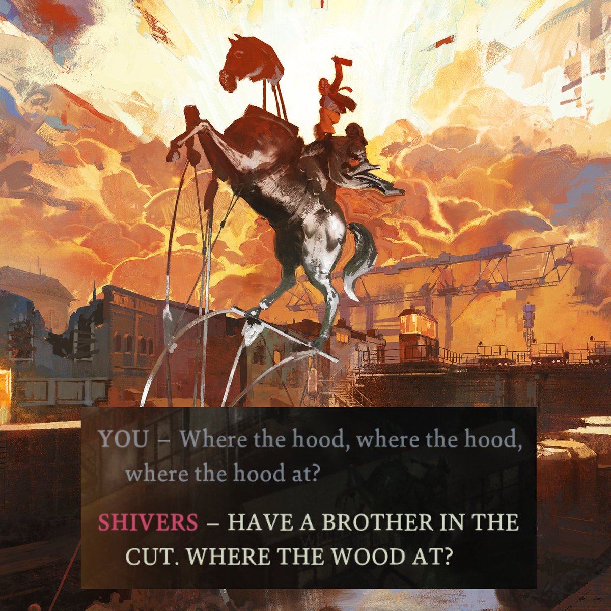 TheChowderhead's tweet photo. Gonna stop posting memes and enjoy some Disco Elysium, but folks, goddamn is this game beautiful. It's the game that defines games, at least to me. If you've never played it, please do. It'll change how you view games, art, hell, maybe life.

One last thing: Shivers Forever. https://t.co/fNHNbHCAan