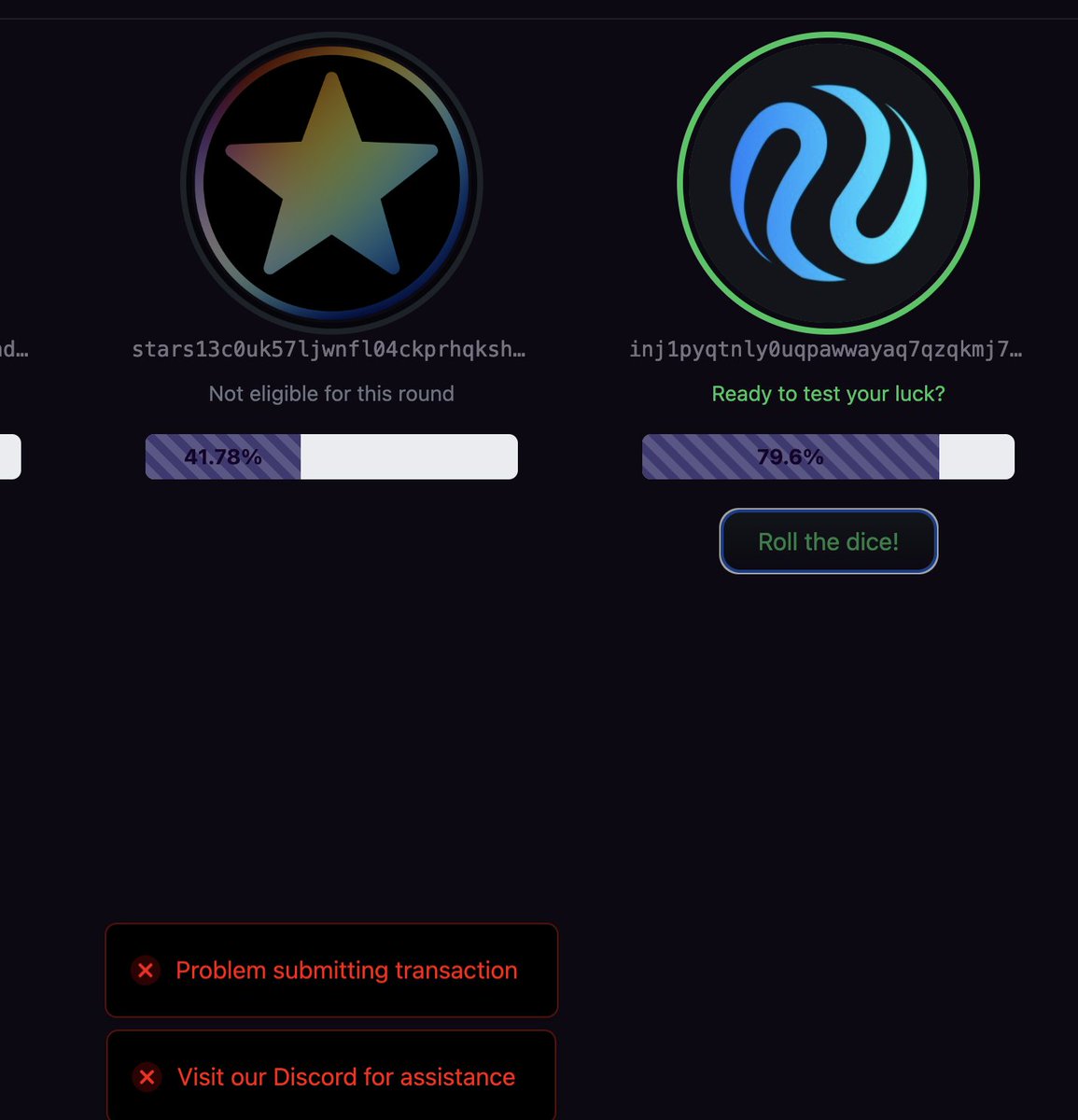 tokyo1913's tweet image. I got an error 'problem submitting transaction' what is the solutions?