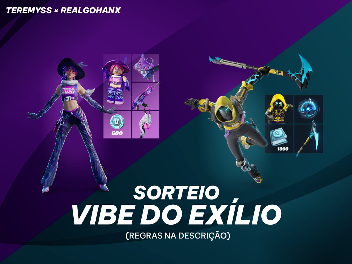 teremyss's tweet image. 💜⚡️𝐒𝐎𝐑𝐓𝐄𝐈𝐎 𝐕𝐈𝐁𝐄 𝐃𝐎 𝐄𝐗𝐈𝐋𝐈𝐎 ⚡️💜

🎁 PACOTE VIBE SERENA OU EXÍLIO DO VAZIO 
Será um sorteio pra cada prêmio.

📝 REGRAS: 

💜 Seguir @teremyss e @RealGohanX
💜 Like + RT
💜 Marque dois amigos nos comentários 

⚡️Resultado dia 25.01