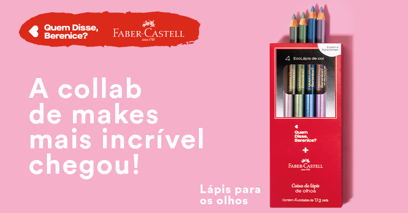 qdberenice's tweet photo. A collab desejo do ano chegou para desenhar sua beleza, e tirar a make o papel! Compre a coleção de makes Quem Disse, Berenice? e Faber Castell no site ou lojas da Berê com 20% OFF.