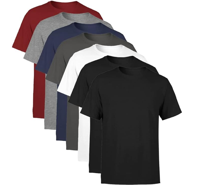 Kit 7 Camisetas Masculina Manga Curta Lisa Algodão Premium