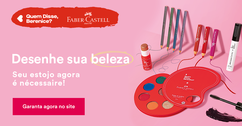 qdberenice's tweet photo. A collab desejo do ano chegou para desenhar sua beleza, e tirar a make o papel! Compre a coleção de makes Quem Disse, Berenice? e Faber Castell no site ou lojas da Berê com 20% OFF.