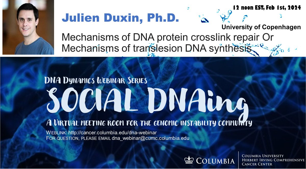 Zha Lab (@zha_lab) on Twitter photo Thank Dr. Sale @JulianSaleLab for the great talk and his remarkable contribution to NAR. Dr. Duxin <a href="/duxin_lab/">Julien Duxin</a> will join us on the next Social DNAing. Sign up at cancer.columbia.edu/research/progr… Thank Dr. Sale @JulianSaleLab for the great talk and his remarkable contribution to NAR. Dr. Duxin <a href="/duxin_lab/">Julien Duxin</a> will join us on the next Social DNAing. Sign up at cancer.columbia.edu/research/progr…