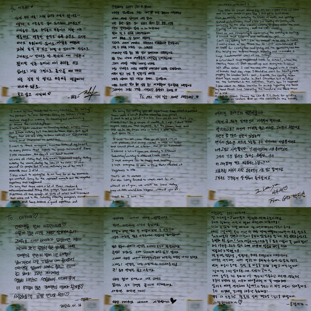 Def_slo's tweet photo. 📮LOVE LETTER💚
จดหมายด้วยลายมือของพวกเค้าทั้ง 7 คน

PAGE TEN WITH GOT7
#GOT7 #갓세븐 #IGOT7 @GOT7 
𝐆𝐎𝐓𝟕 𝟏𝟎𝐭𝐡 𝐀𝐧𝐧𝐢𝐯𝐞𝐫𝐬𝐚𝐫𝐲💚🐥

#GOT7 #갓세븐 #IGOT7
#GOT7FOREVER #ADecadeWithGOT7
@marktuan @jaybnow_hr @JacksonWang852 @JINYOUNG @GOTYJ_Ars_Vita @BamBam1A @yugyeom https://t.co/9KYUEJRBmX