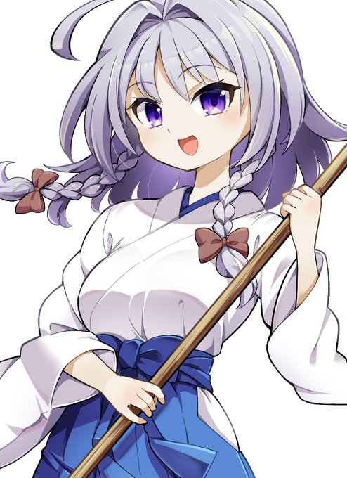 skebお待たせしました巫女咲夜さん描くの楽しかったです 