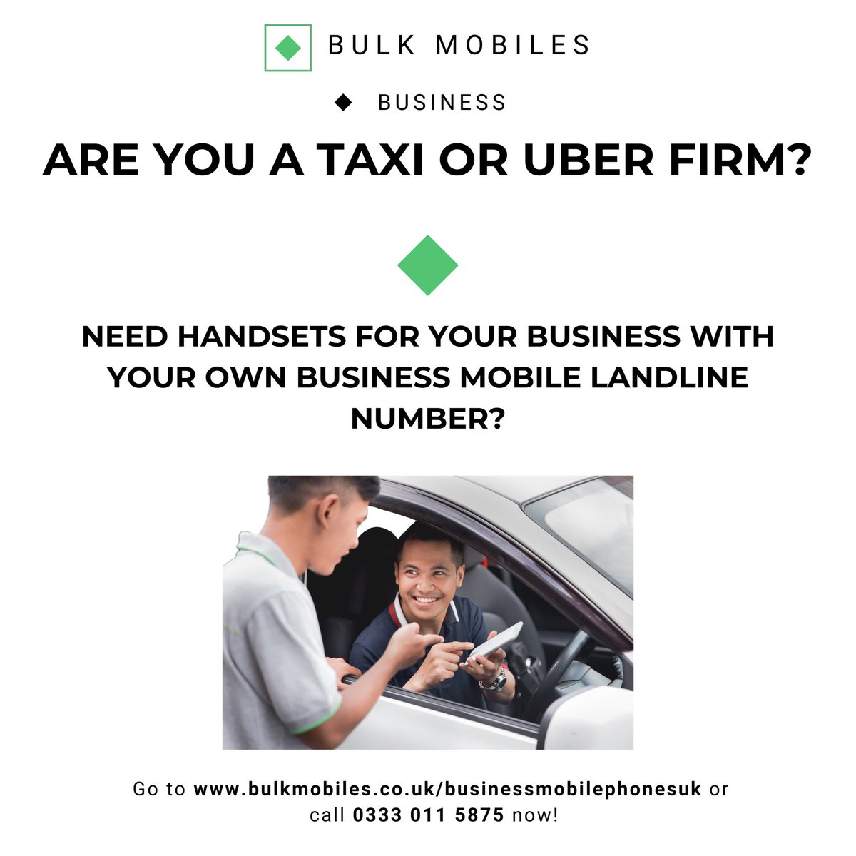 Calling all taxi or Uber firms! 🚖 Need discounted tailored handsets for your business? 📱

Explore now at bulkmobiles.co.uk/businessmobile… 📞📲 

#BulkMobiles #TaxiBusiness #UberFirm #BusinessHandsets #CommunicationUpgrade
