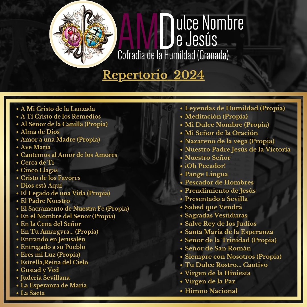 amdulcenombre's tweet photo. Os dejamos el repertorio que sonará la próxima Cuaresma y la próxima Semana Santa. ¿Con cuál os quedáis? Os leemos 👀
#SuenaElDN 
#SuenaLaMúsicadelSeñor https://t.co/6ZIAV5Jay7
