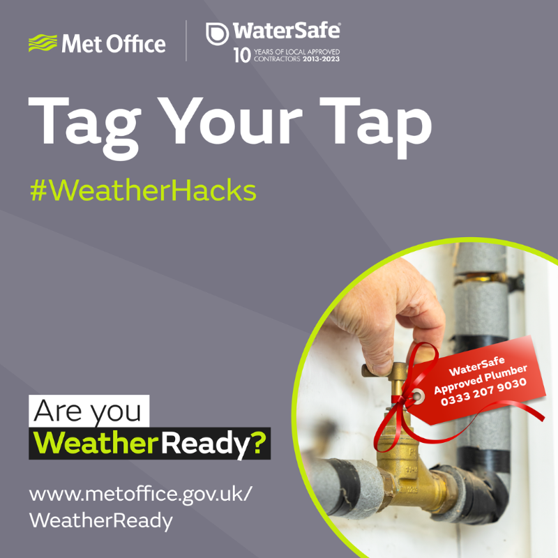 metoffice's tweet photo. Our partners @WaterSafeUK have a #WeatherHack to help you in case of a burst pipe emergency in cold weather:
Use a spare gift tag to label your stop tap with the number of a WaterSafe approved emergency plumber
Do you have any winter #WeatherHacks?
#WeatherReady