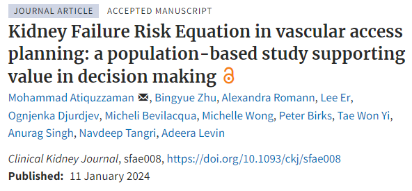 SevenOaksCDIC's tweet photo. Kidney Failure Risk Equation #KFRE in vascular access planning: a population-based study supporting value in decision making. @BCRenal
โก๏ธ https://t.co/VkyXFGvsso https://t.co/SrybQVf7wb