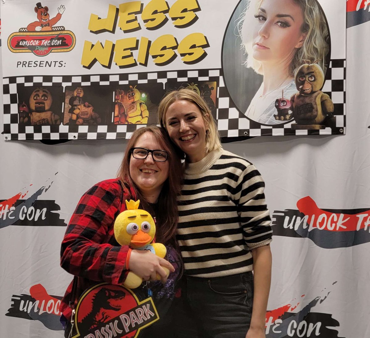 ZombunnyC's tweet photo. I met Chica and Freddy a few weeks ago at a #fnaf pizza party at #unlockthecon ! Super awesome meeting them!
#FNAFMovie https://t.co/kkXcVLHQaP