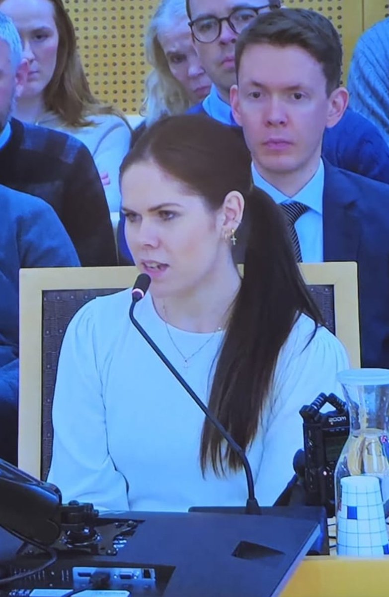 Rakel testifying today. Check out the fire in her eyes. A brave woman, torn by all the abuse, still stronger than any of us. Ready to speak the Truth. You can never silence women like that. Ever. #JWvsNorway