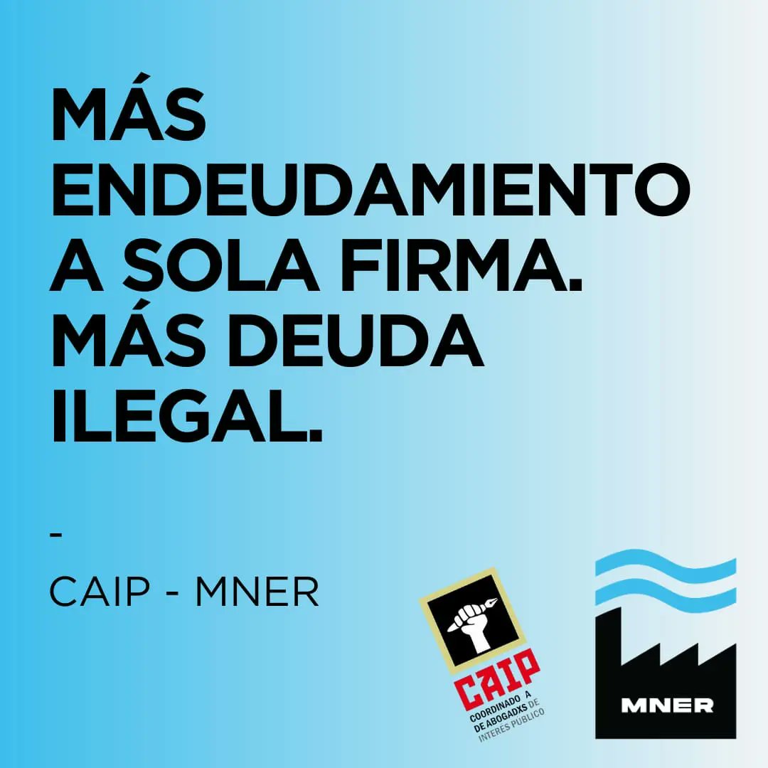 EmpRecuperadas's tweet image. 💣 Más endeudamiento a sola firma, mas deuda ilegal

Conocé sobre la presentación de @AbogadxsDe junto al Movimiento Nacional de Empresas Recuperadas