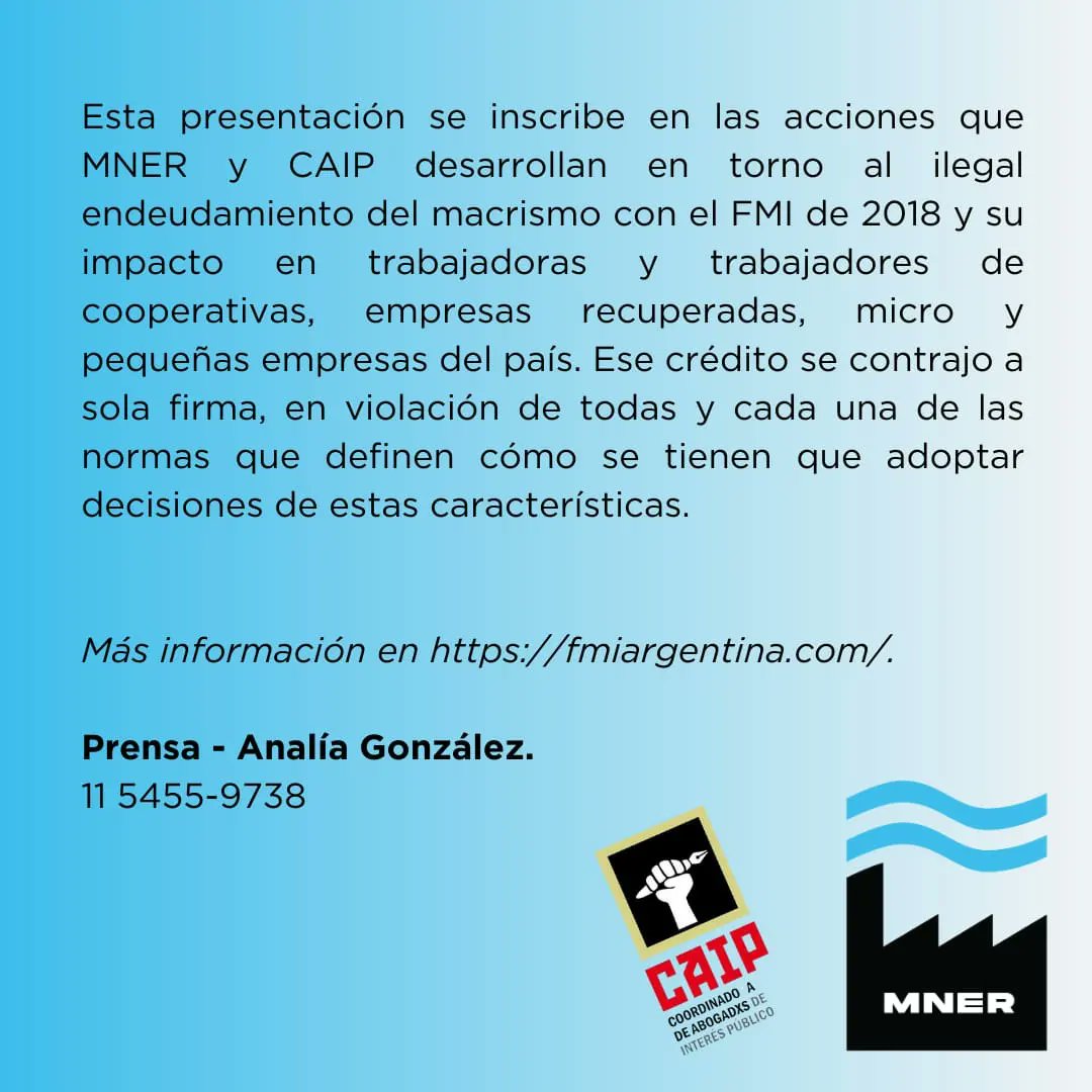 EmpRecuperadas's tweet image. 💣 Más endeudamiento a sola firma, mas deuda ilegal

Conocé sobre la presentación de @AbogadxsDe junto al Movimiento Nacional de Empresas Recuperadas