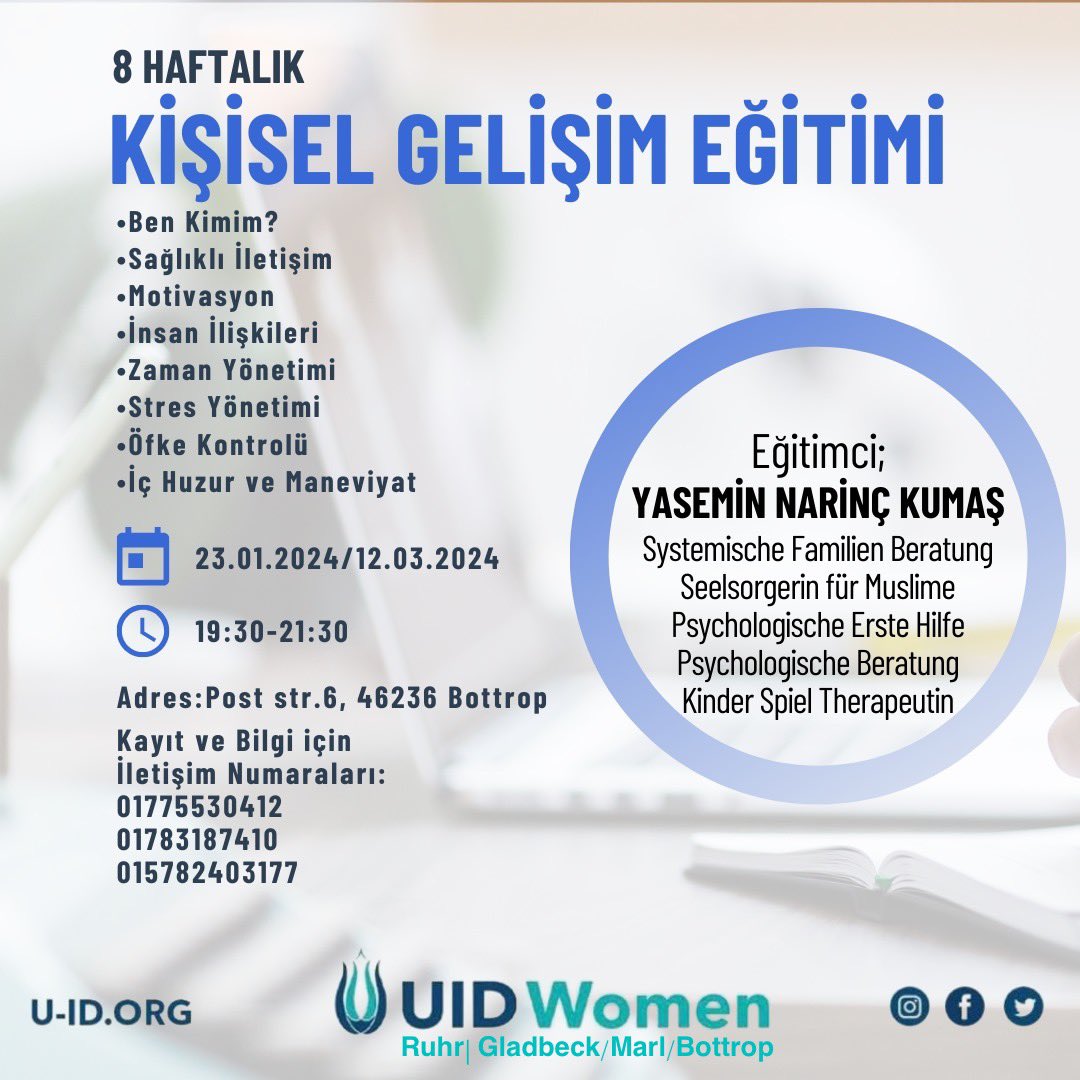 u_i_dwomenhq's tweet photo. UID Ruhr bölgesi Gladbeck, Marl, Bottrop ve Essen şube kadın kollarımızın programlarına sizleri davet ediyoruz.
#UIDWomen https://t.co/0UInI0VshQ