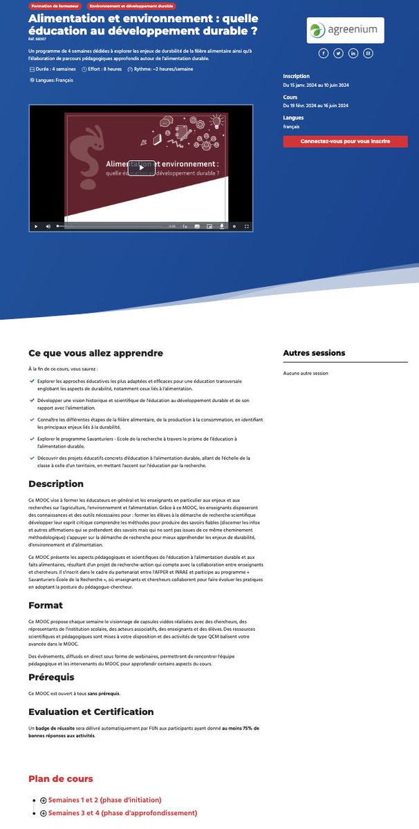 Savanturiers - École de la recherche (@savantures) on Twitter photo 📢Ouverture inscriptions MOOC <a href="/FunMooc/">France Université Numérique</a> : Alimentation et environnement: quelle éducation au développement durable ?
👥<a href="/INRAE_France/">INRAE</a> <a href="/Agreenium/">Agreenium</a> <a href="/AFPERedu/">AFPER</a>
🧑🔬18 chercheurs, cadres éducatifs et enseignants
❓Info & inscriptions <a href="/FunMooc/">France Université Numérique</a>⬇️
fun-mooc.fr/fr/cours/alime… 📢Ouverture inscriptions MOOC <a href="/FunMooc/">France Université Numérique</a> : Alimentation et environnement: quelle éducation au développement durable ?
👥<a href="/INRAE_France/">INRAE</a> <a href="/Agreenium/">Agreenium</a> <a href="/AFPERedu/">AFPER</a>
🧑🔬18 chercheurs, cadres éducatifs et enseignants
❓Info & inscriptions <a href="/FunMooc/">France Université Numérique</a>⬇️
fun-mooc.fr/fr/cours/alime…