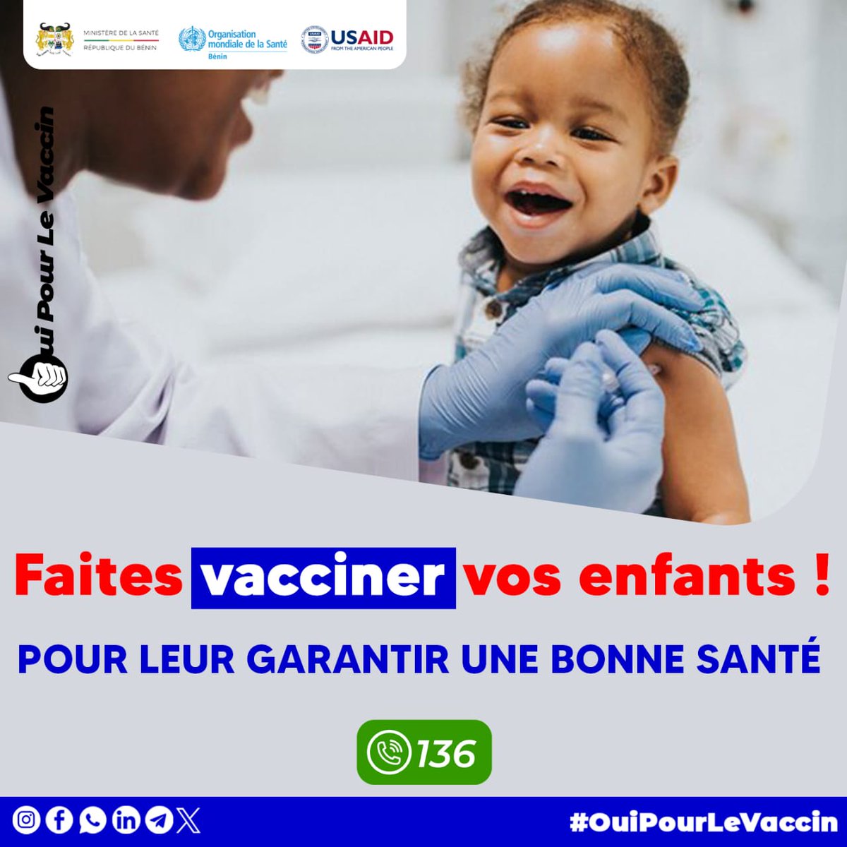 IdolekeFemi's tweet photo. #OUIPOURLEVACCIN
UNE SENSIBILISATION SUR LA VACCINATION DE ROUTINE Y COMPRIS CONTRE LA COVID-19
Chers parents, pour la bonne santé de vos enfants, faites-les vacciner dès la naissance.
#OuiPourleVaccin
#OMS #USAID #ANSSP #Ministère de la Santé #Covid-19 #Vaccination https://t.co/Gb9XIOBCWV